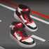 Sneakers alte bianche, rosse e nere da bambino con logo laterale Ducati, Brand, SKU k262000252, Immagine 0